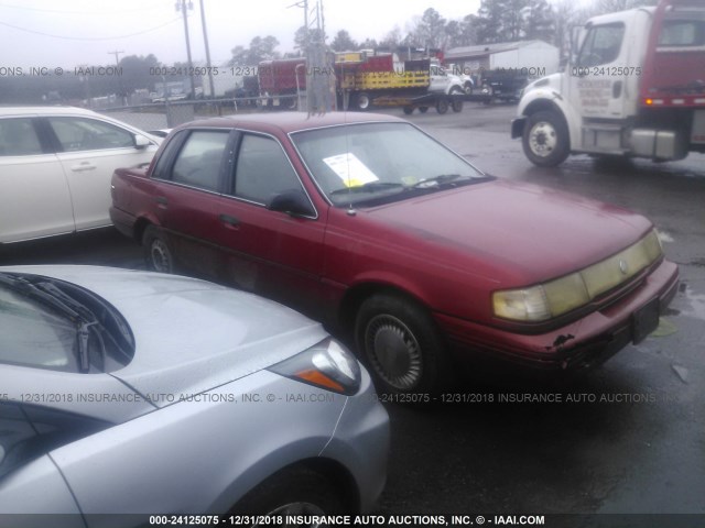 1MEPM36X4NK653367 - 1992 MERCURY TOPAZ GS RED photo 1