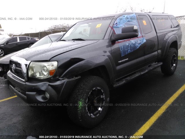 5TFUU4EN3BX009206 - 2011 TOYOTA TACOMA ACCESS CAB ნაცრისფერი ფოტო 2