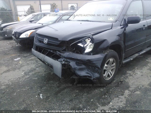 2HKYF18703H604714 - 2003 HONDA PILOT EXL BLACK photo 6