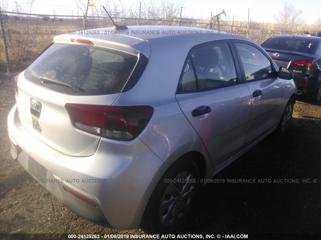 3KPA25AB3JE094315 - 2018 KIA RIO LX/S SILVER photo 4