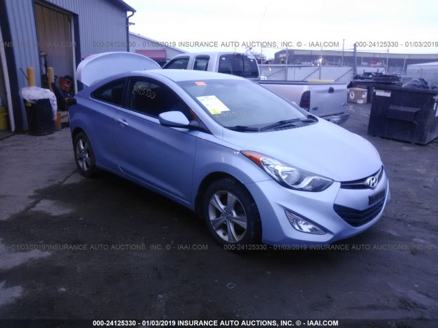 KMHDH6AE9DU011418 - 2013 HYUNDAI ELANTRA COUPE GS/SE BLUE photo 1