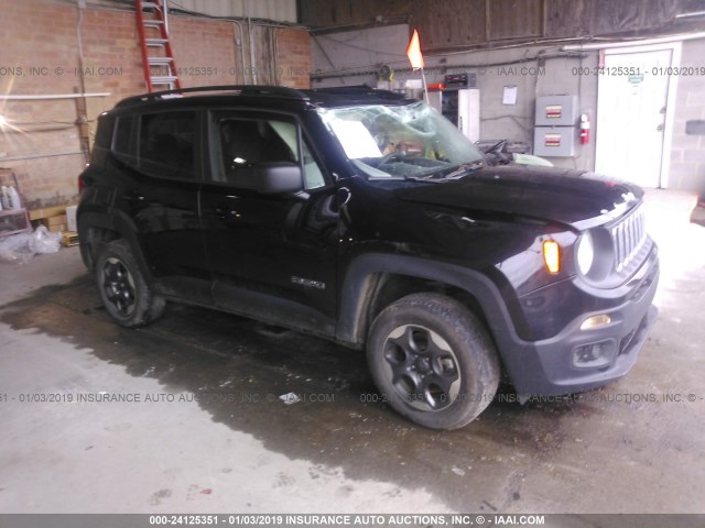 ZACCJBAT5GPD77670 - 2016 JEEP RENEGADE SPORT BLACK photo 1