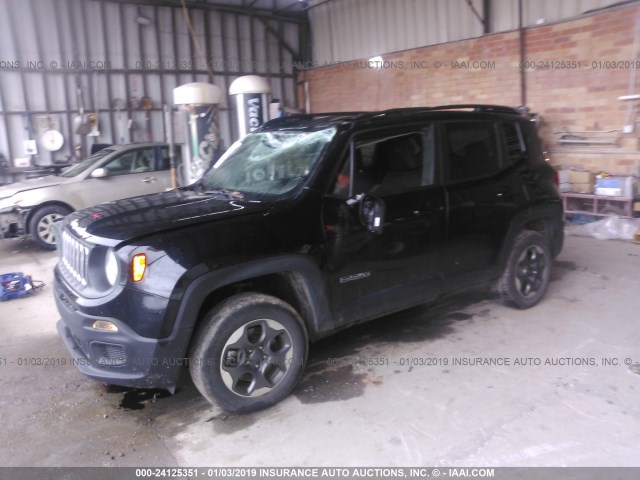 ZACCJBAT5GPD77670 - 2016 JEEP RENEGADE SPORT BLACK photo 2