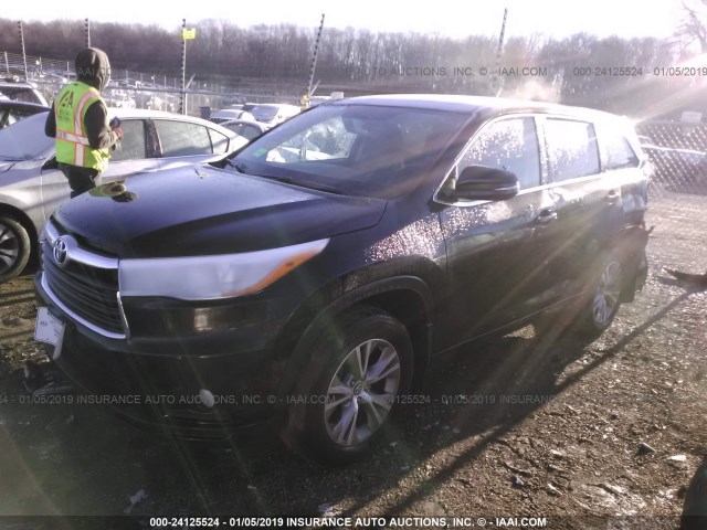 5TDBKRFH0GS297217 - 2016 TOYOTA HIGHLANDER LE/LE PLUS BLACK photo 2