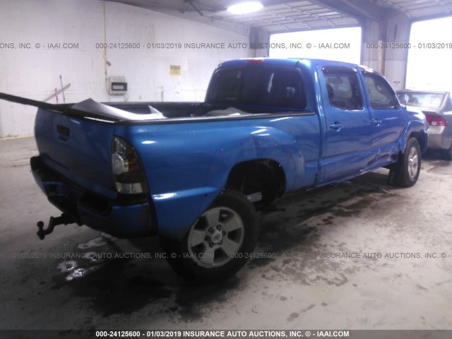 3TMMU52N49M009564 - 2009 TOYOTA TACOMA DOUBLE CAB LONG BED BLUE photo 4