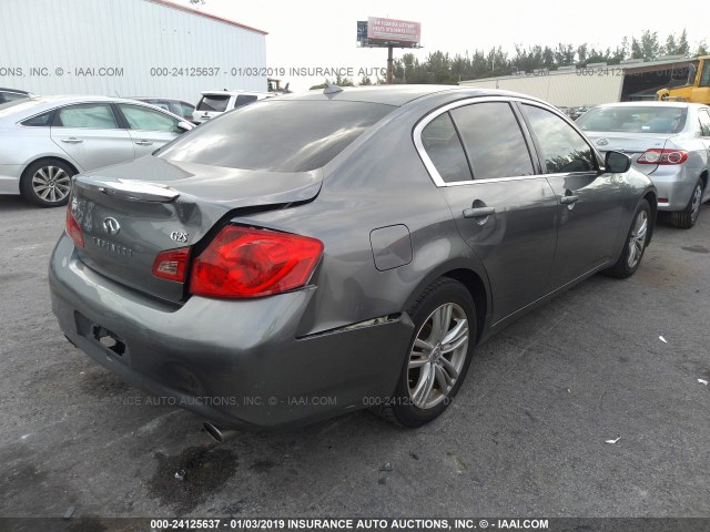 JN1DV6AP4CM810975 - 2012 INFINITI G25 JOURNEY GRAY photo 4