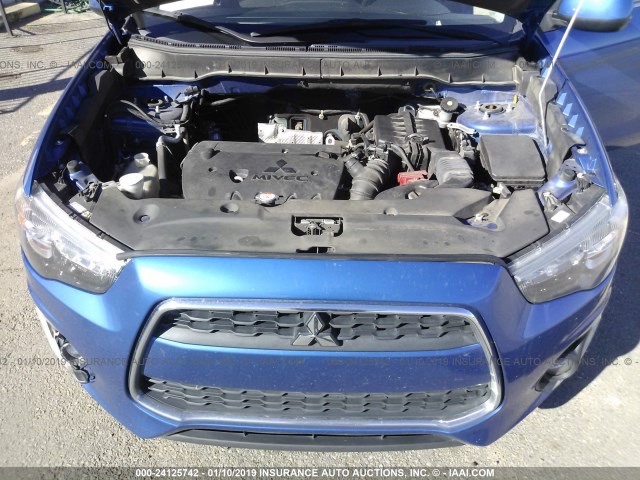 4A4AP4AU8FE006495 - 2015 MITSUBISHI OUTLANDER SPORT SE/GT BLUE photo 10