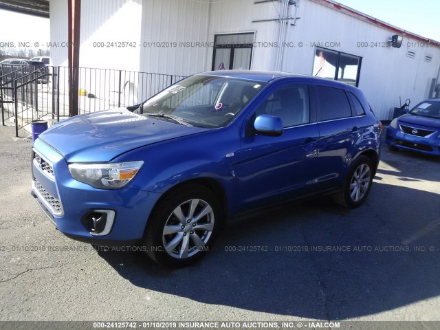 4A4AP4AU8FE006495 - 2015 MITSUBISHI OUTLANDER SPORT SE/GT BLUE photo 2