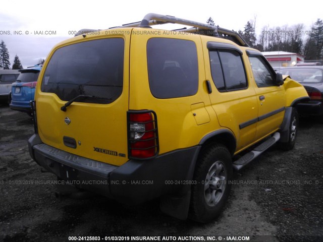 5N1ED28Y3YC569656 - 2000 NISSAN XTERRA XE/SE YELLOW photo 4