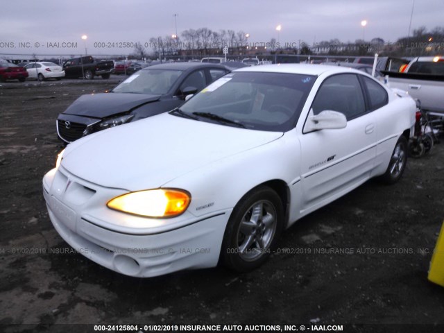 1G2NW12E31M598313 - 2001 PONTIAC GRAND AM GT WHITE photo 2