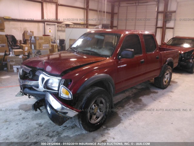 5TEGN92NX4Z381195 - 2004 TOYOTA TACOMA DOUBLE CAB PRERUNNER RED photo 2