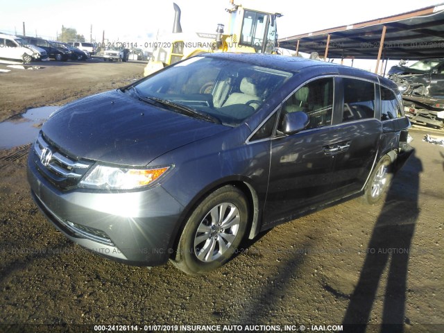 5FNRL5H63FB065147 - 2015 HONDA ODYSSEY EXL GRAY photo 2