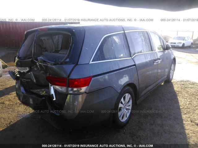 5FNRL5H63FB065147 - 2015 HONDA ODYSSEY EXL GRAY photo 4