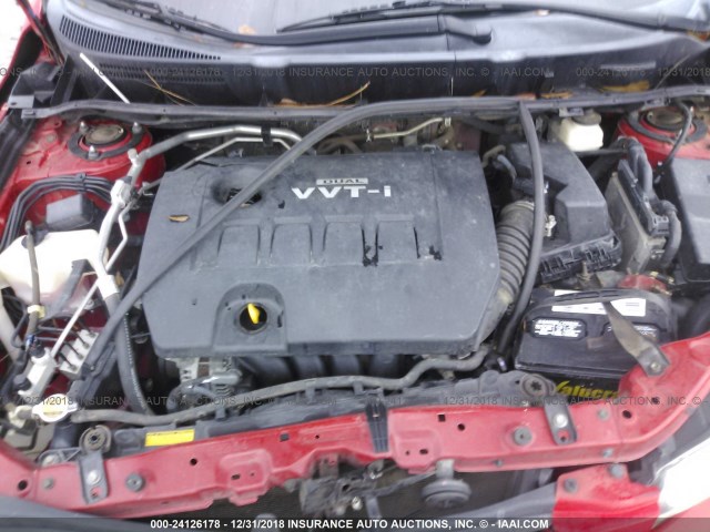 2T1KU40E79C002637 - 2009 TOYOTA COROLLA MATRIX  RED photo 10