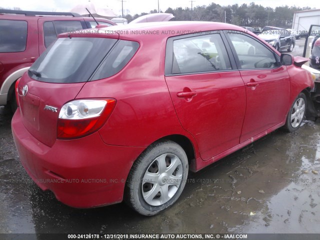 2T1KU40E79C002637 - 2009 TOYOTA COROLLA MATRIX  RED photo 4