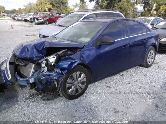 1G1PC5SH5C7200141 - 2012 CHEVROLET CRUZE LS BLUE photo 2