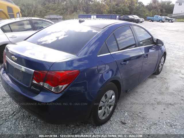 1G1PC5SH5C7200141 - 2012 CHEVROLET CRUZE LS BLUE photo 4