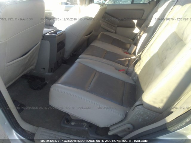 1FMEU63E06UA83933 - 2006 FORD EXPLORER XLT SILVER photo 8