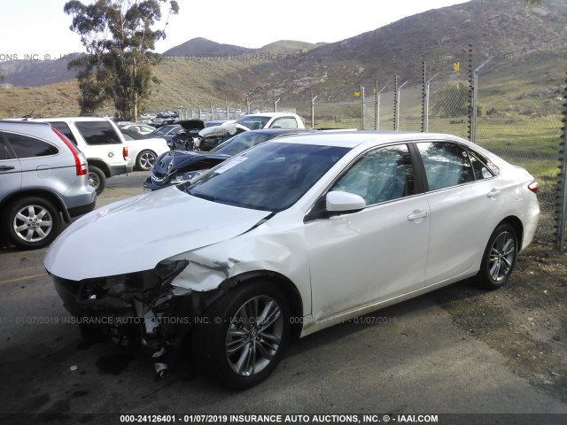 4T1BF1FK4FU105076 - 2015 TOYOTA CAMRY LE/XLE/SE/XSE WHITE photo 2