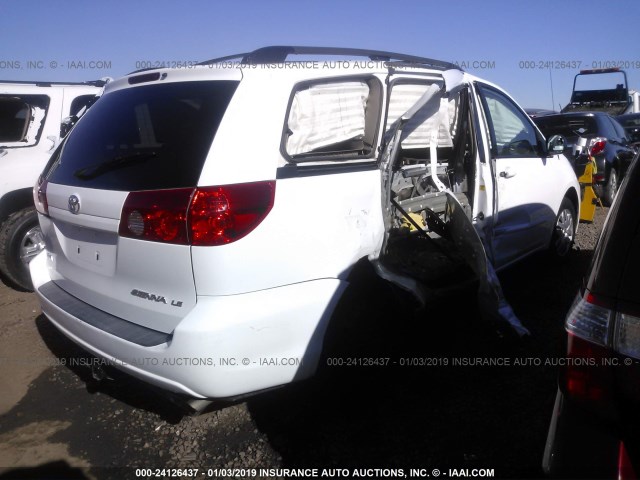 5TDZK23C99S248972 - 2009 TOYOTA SIENNA CE/LE WHITE photo 4