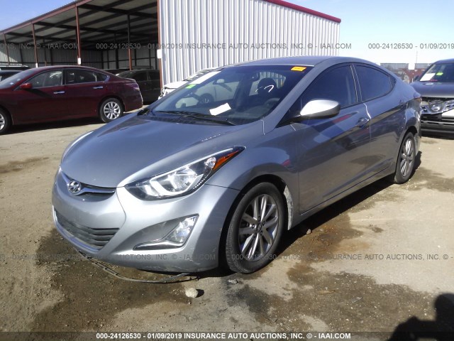 5NPDH4AE6FH631407 - 2015 HYUNDAI ELANTRA SE/SPORT/LIMITED GRAY photo 2