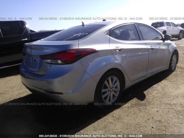 5NPDH4AE6FH631407 - 2015 HYUNDAI ELANTRA SE/SPORT/LIMITED GRAY photo 4