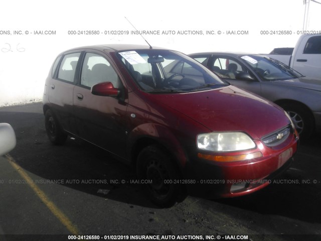 KL1TD66617B744874 - 2007 CHEVROLET AVEO LS RED photo 1