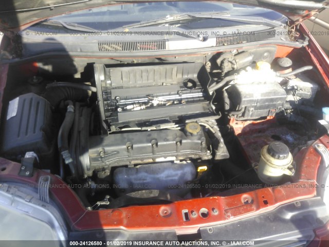 KL1TD66617B744874 - 2007 CHEVROLET AVEO LS RED photo 10