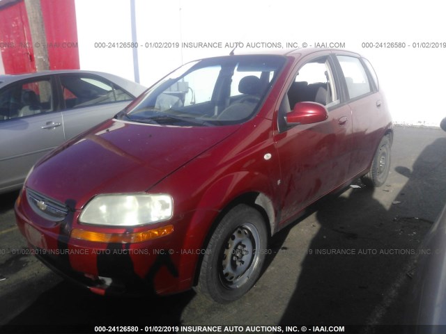 KL1TD66617B744874 - 2007 CHEVROLET AVEO LS RED photo 2