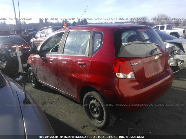 KL1TD66617B744874 - 2007 CHEVROLET AVEO LS RED photo 3