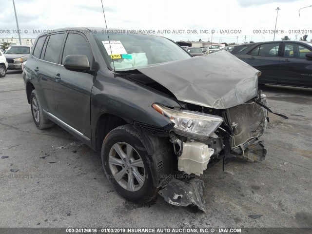 5TDZA3EH0CS022442 - 2012 TOYOTA HIGHLANDER SE GREEN photo 1