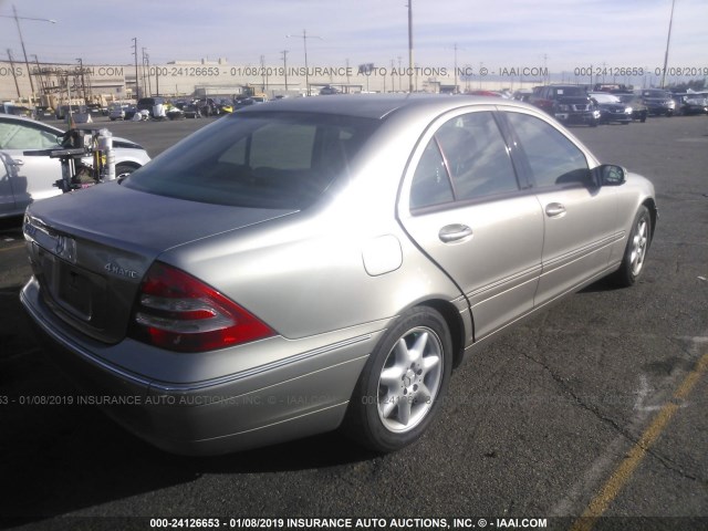 WDBRF81J34F472898 - 2004 MERCEDES-BENZ C 240 4MATIC SILVER photo 4