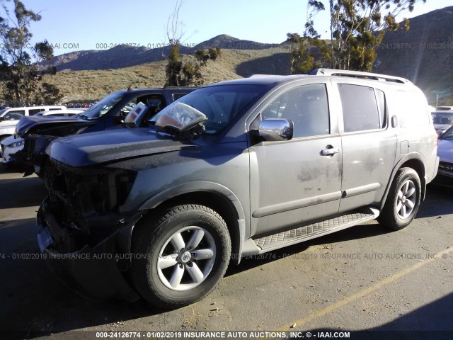 5N1AA0NDXBN614827 - 2011 NISSAN ARMADA SV/SL/PLATINUM GRAY photo 2