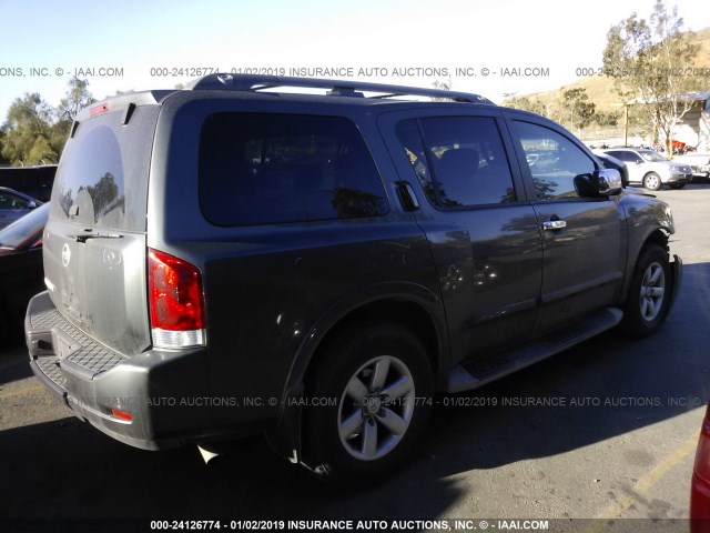 5N1AA0NDXBN614827 - 2011 NISSAN ARMADA SV/SL/PLATINUM GRAY photo 4