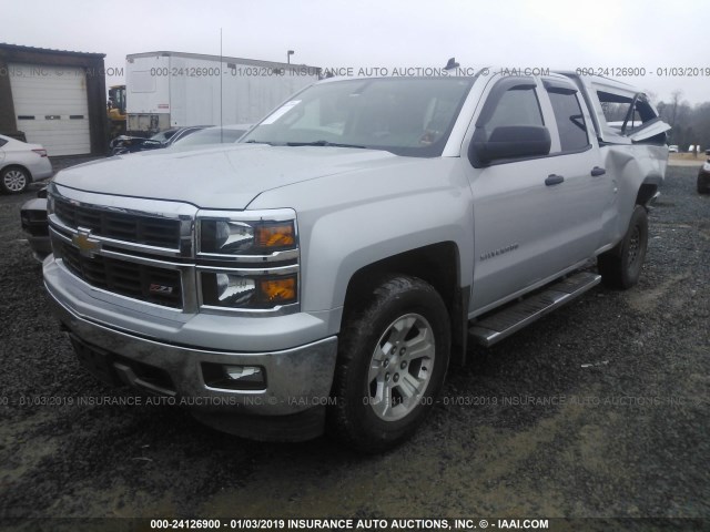 1GCVKREC3EZ109417 - 2014 CHEVROLET SILVERADO K1500 LT SILVER photo 2