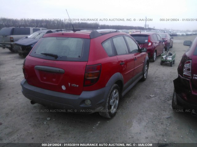 5Y2SL62894Z403322 - 2004 PONTIAC VIBE RED photo 4