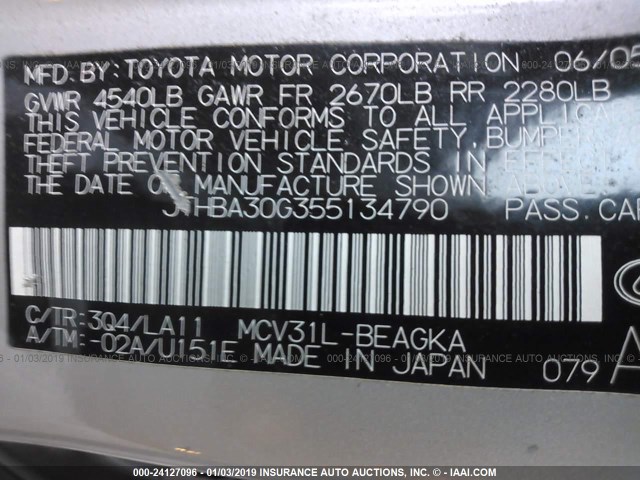 JTHBA30G355134790 - 2005 LEXUS ES 330 TAN photo 9