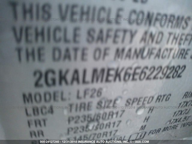 2GKALMEK6E6229282 - 2014 GMC TERRAIN SLE SILVER photo 9