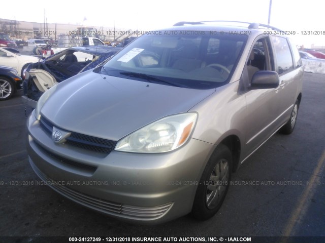 5TDZA23C14S109317 - 2004 TOYOTA SIENNA CE/LE GOLD photo 2