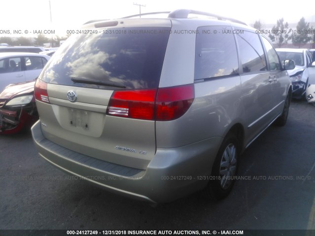 5TDZA23C14S109317 - 2004 TOYOTA SIENNA CE/LE GOLD photo 4