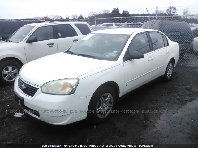 1G1ZS58F27F197390 - 2007 CHEVROLET MALIBU LS WHITE photo 2