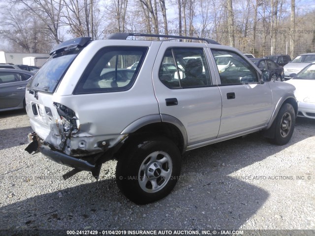 4S2CK58W514354012 - 2001 ISUZU RODEO S/LS/LSE SILVER photo 4