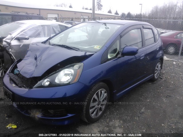 JHMGE8H52DC069760 - 2013 HONDA FIT SPORT BLUE photo 2