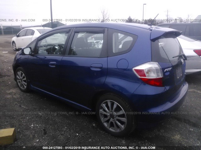 JHMGE8H52DC069760 - 2013 HONDA FIT SPORT BLUE photo 3