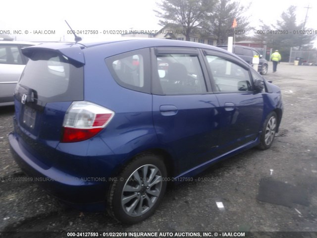 JHMGE8H52DC069760 - 2013 HONDA FIT SPORT BLUE photo 4