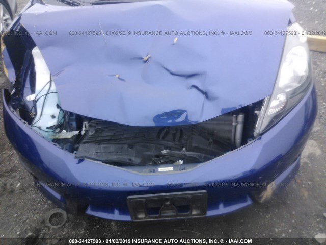 JHMGE8H52DC069760 - 2013 HONDA FIT SPORT BLUE photo 6