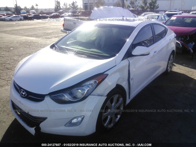 5NPDH4AE4CH122900 - 2012 HYUNDAI ELANTRA GLS/LIMITED WHITE photo 2