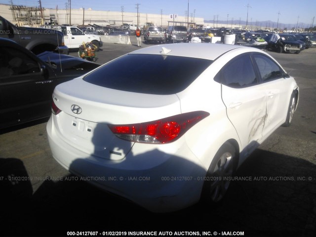 5NPDH4AE4CH122900 - 2012 HYUNDAI ELANTRA GLS/LIMITED WHITE photo 4