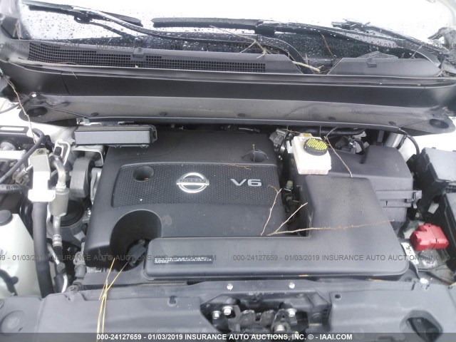 5N1AR2MNXFC707444 - 2015 NISSAN PATHFINDER S/SV/SL/PLATINUM WHITE photo 10