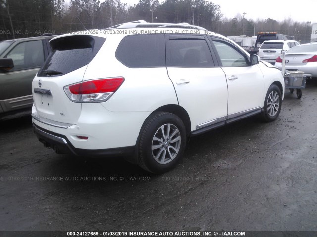 5N1AR2MNXFC707444 - 2015 NISSAN PATHFINDER S/SV/SL/PLATINUM WHITE photo 4